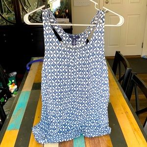 Gap White and Blue Racerback Tank in Size Medium